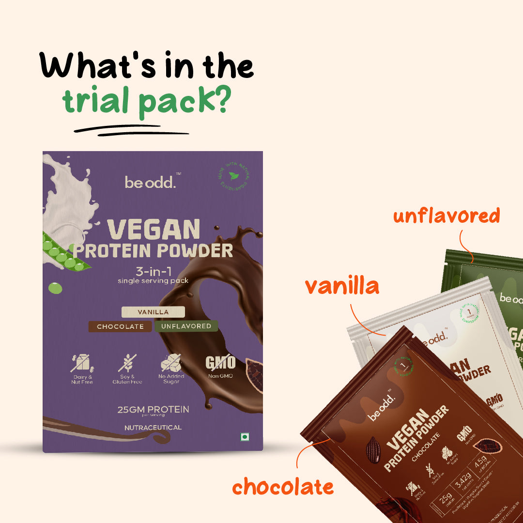 VEGAN PROTEIN POWDER 3 IN 1 SINGLE SERVING SACHETS