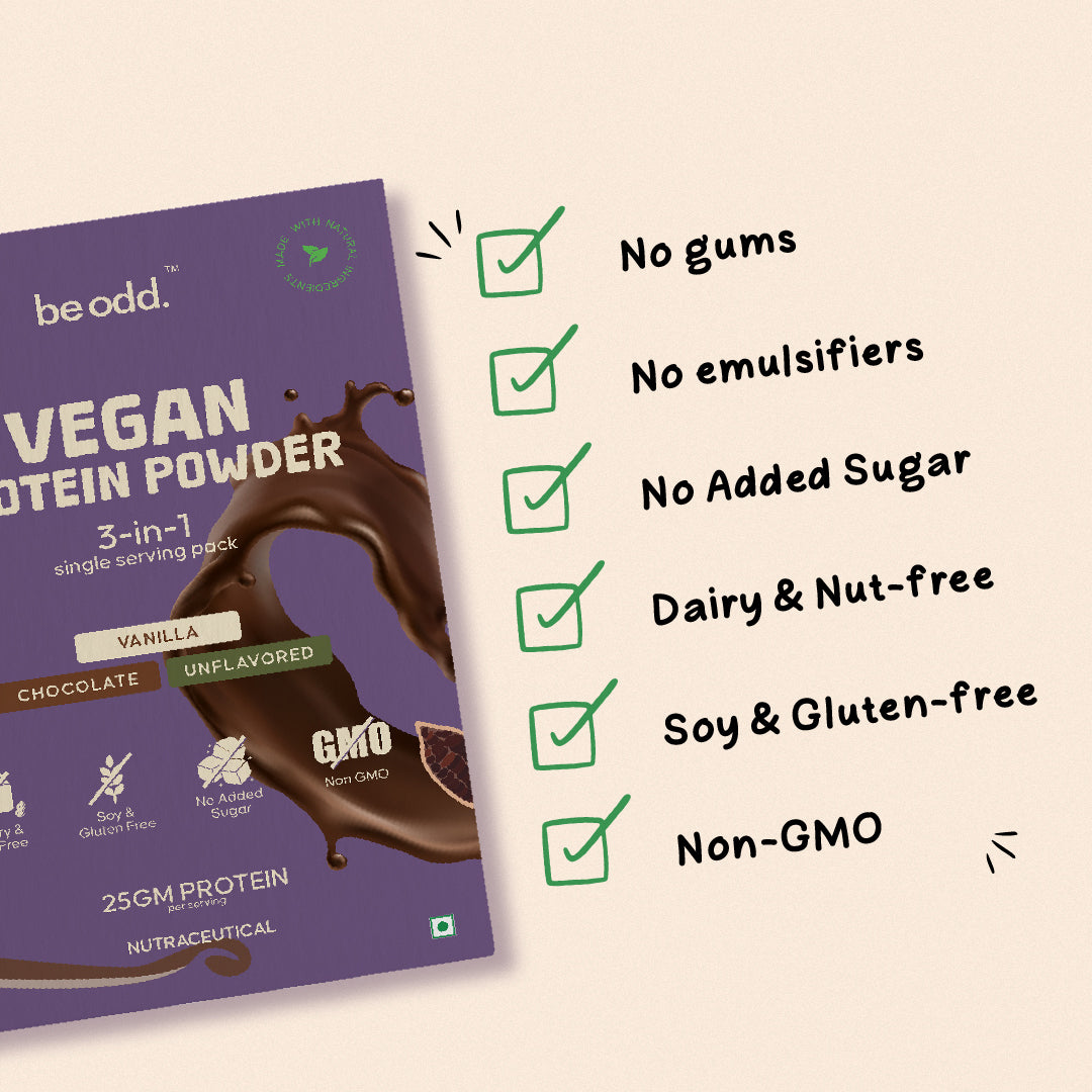 VEGAN PROTEIN POWDER 3 IN 1 SINGLE SERVING SACHETS