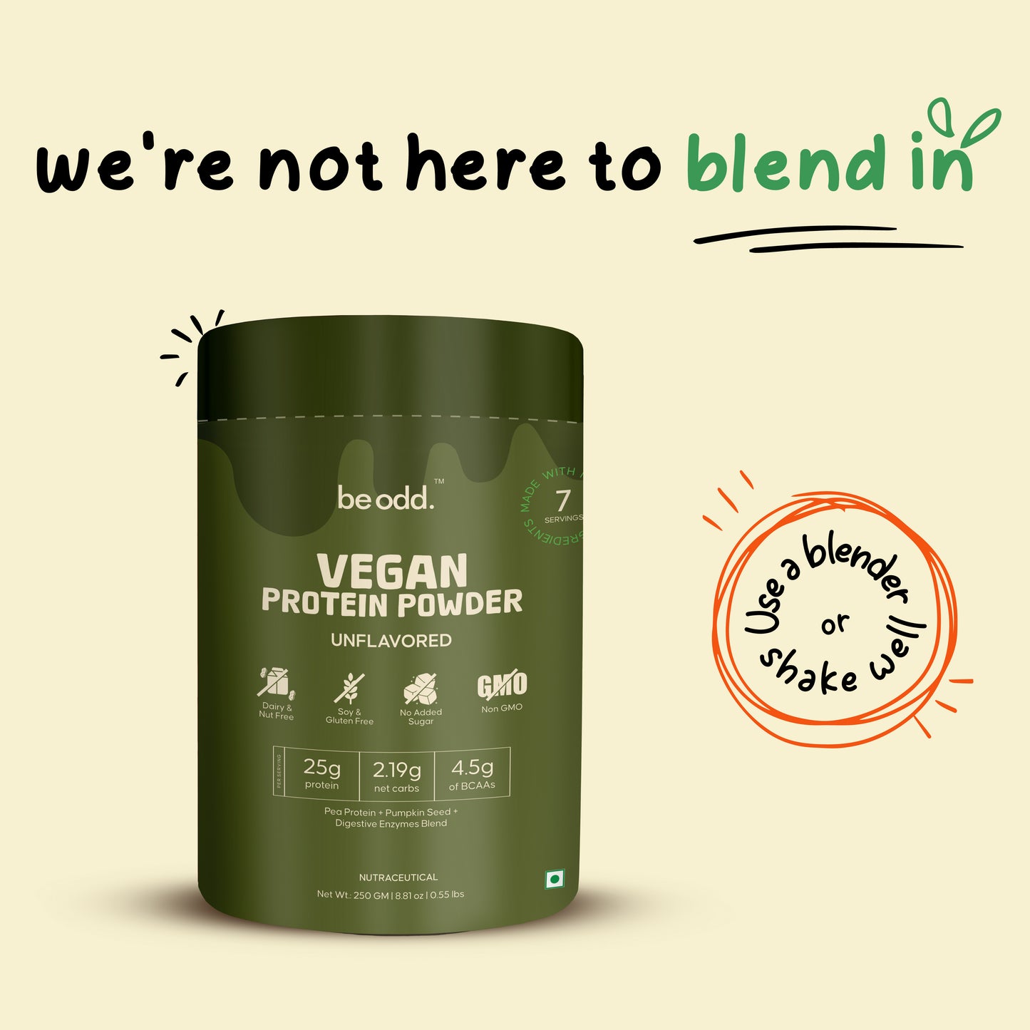 VEGAN PROTEIN POWDER (UNFLAVOURED)