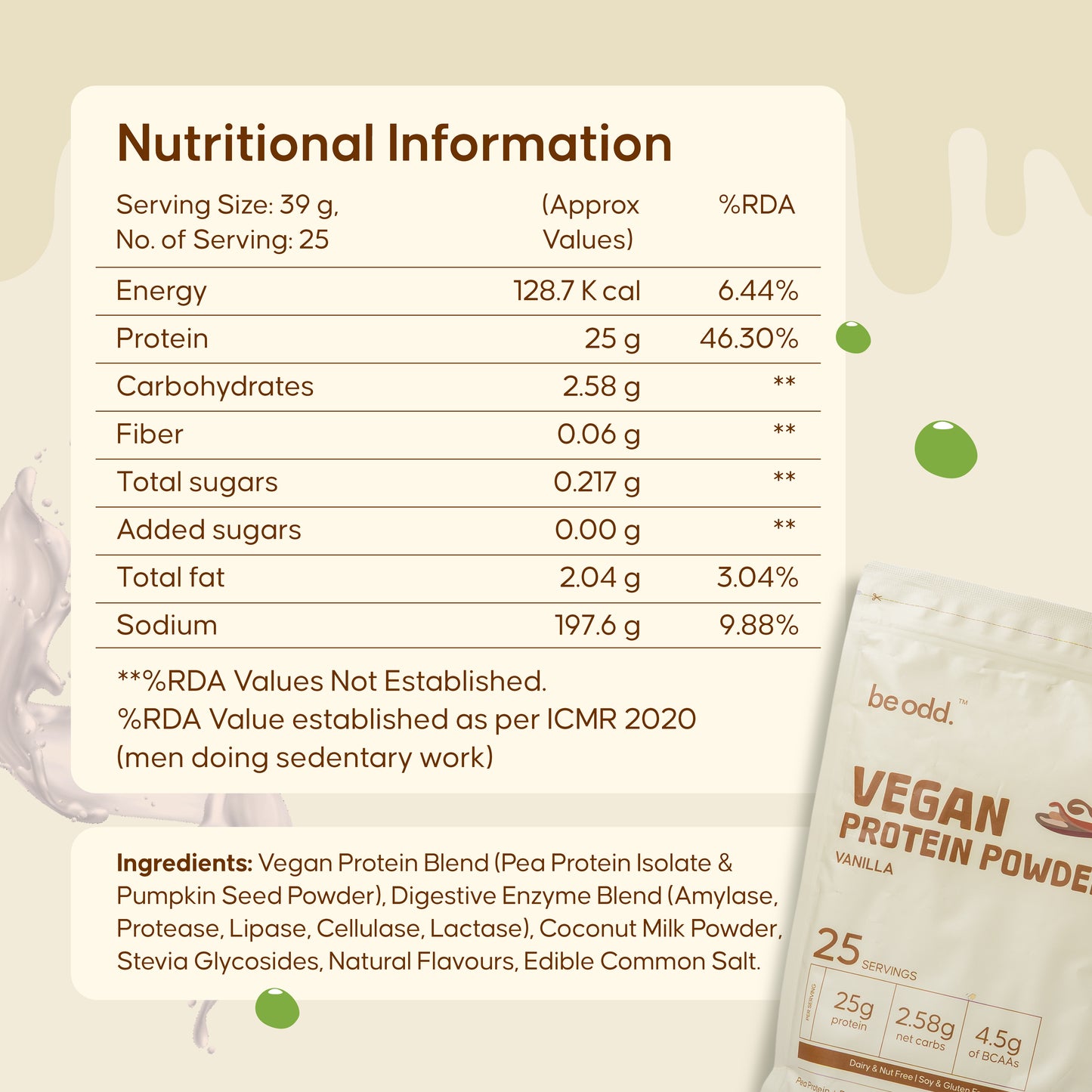 VEGAN PROTEIN POWDER (VANILLA) - 1KG BUY 1 GET 1 FREE