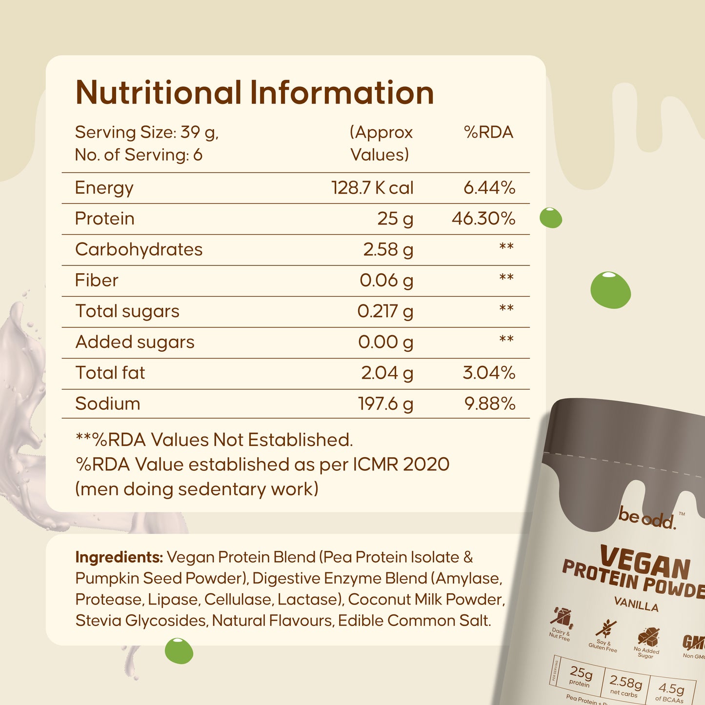 VEGAN PROTEIN POWDER (VANILLA)