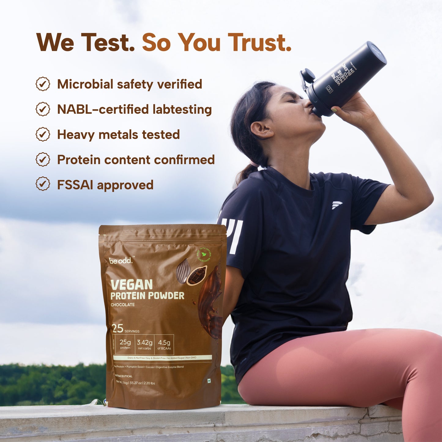 VEGAN PROTEIN POWDER (CHOCOLATE) - 1KG