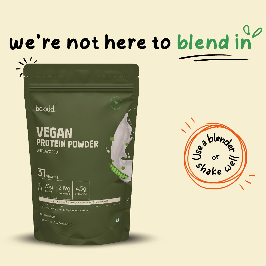 VEGAN PROTEIN POWDER (UNFLAVOURED) - 1KG