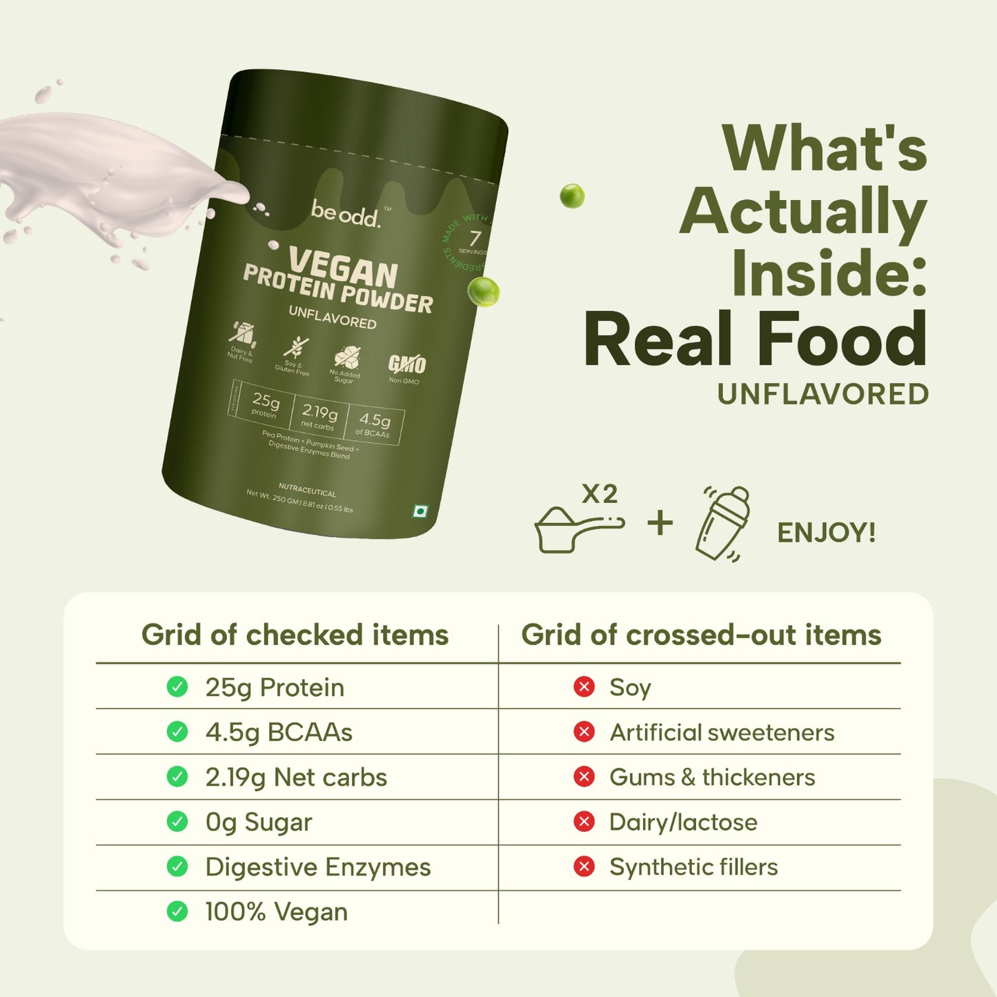 VEGAN PROTEIN POWDER (UNFLAVOURED)