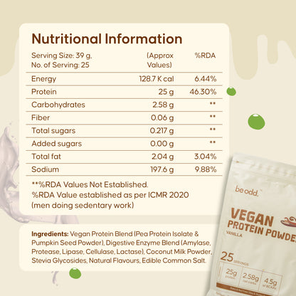 VEGAN PROTEIN POWDER (VANILLA) - 1KG BUY 1 GET 1 FREE