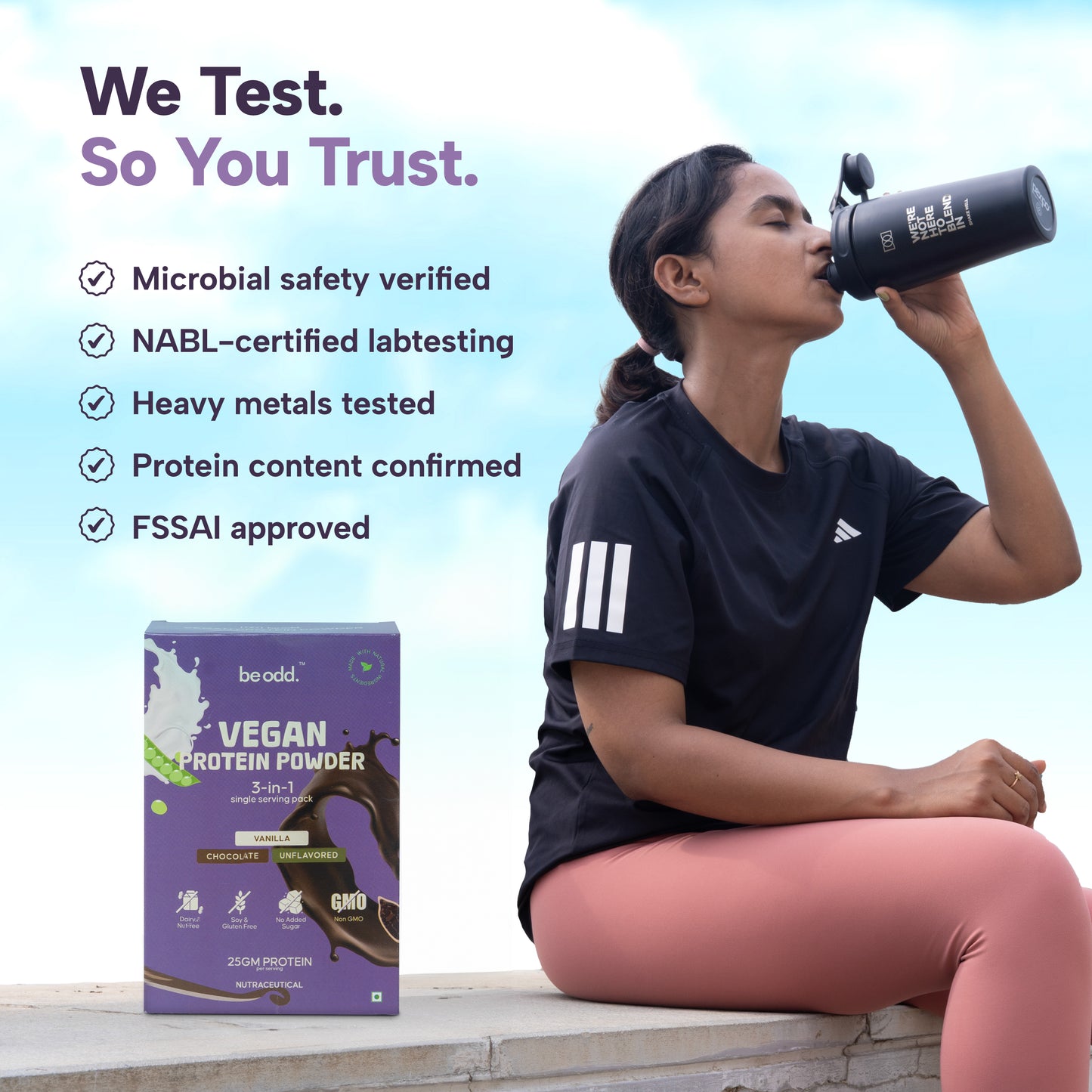 VEGAN PROTEIN POWDER 3 IN 1 SINGLE SERVING SACHETS
