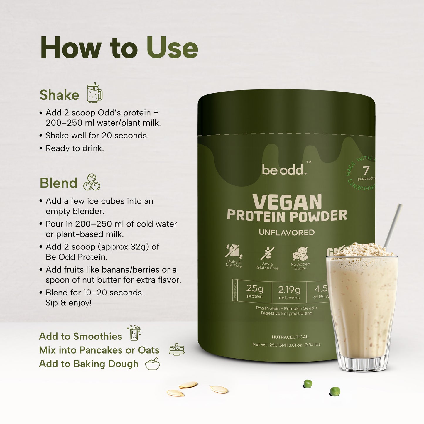 VEGAN PROTEIN POWDER (UNFLAVOURED)