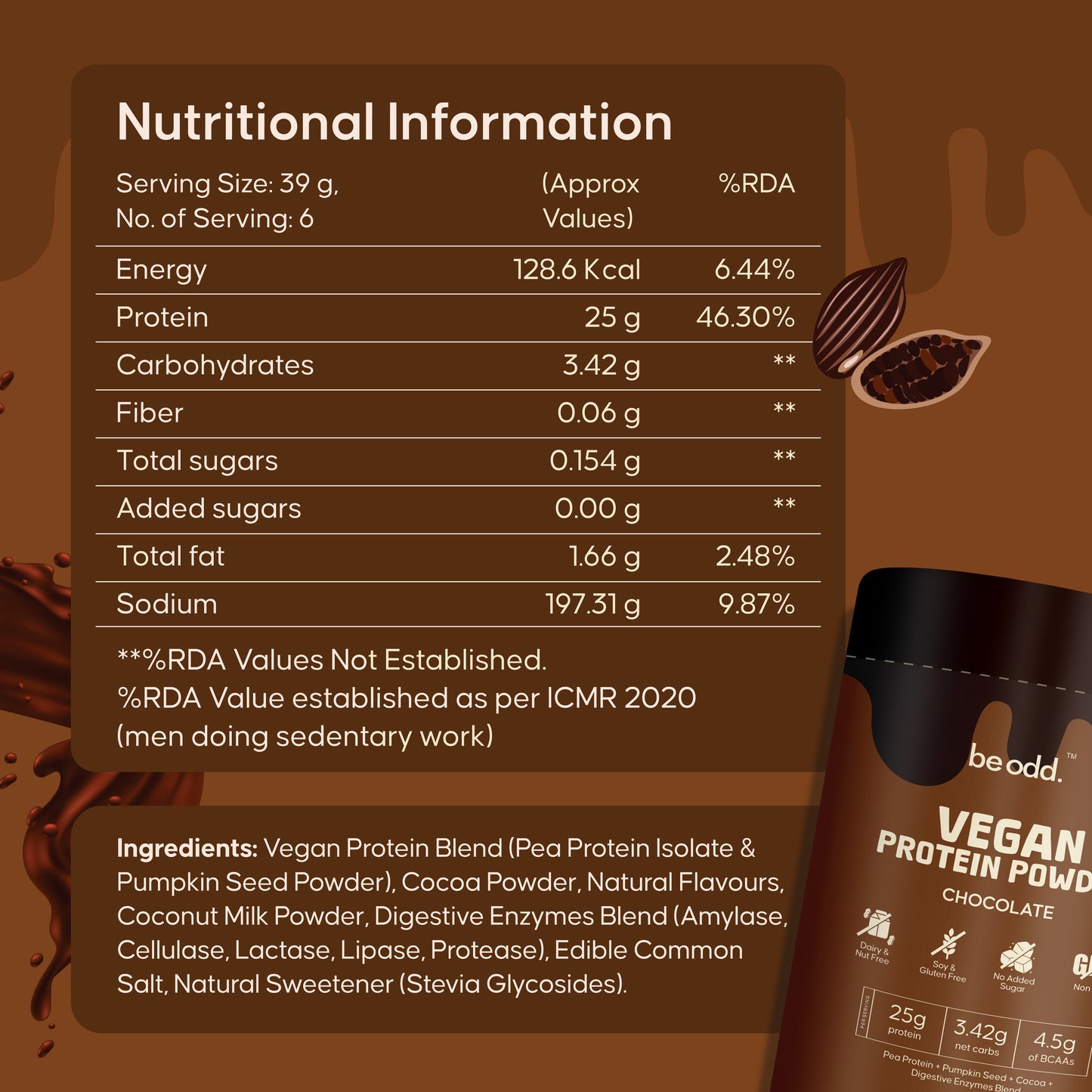 VEGAN PROTEIN POWDER (CHOCOLATE)